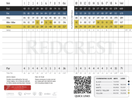 RedCrest Golf Club Scorecard